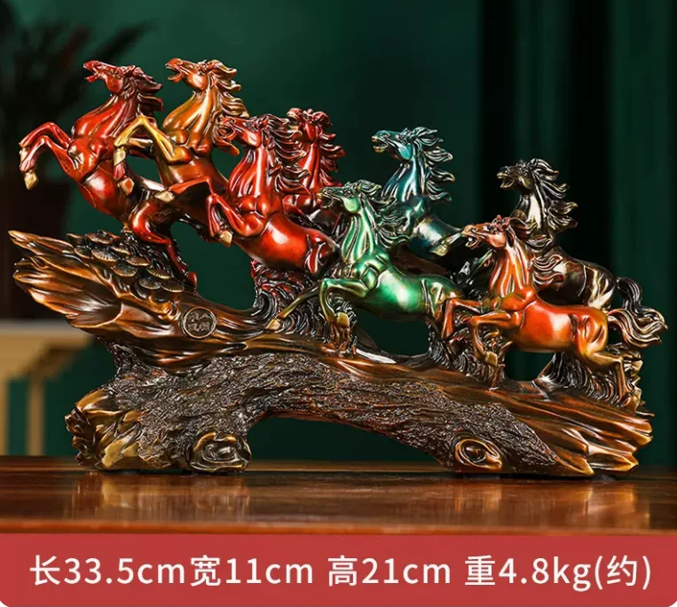 

Pure copper Eight steeds male wind zodiac horse feng shui household creative office craft ornaments