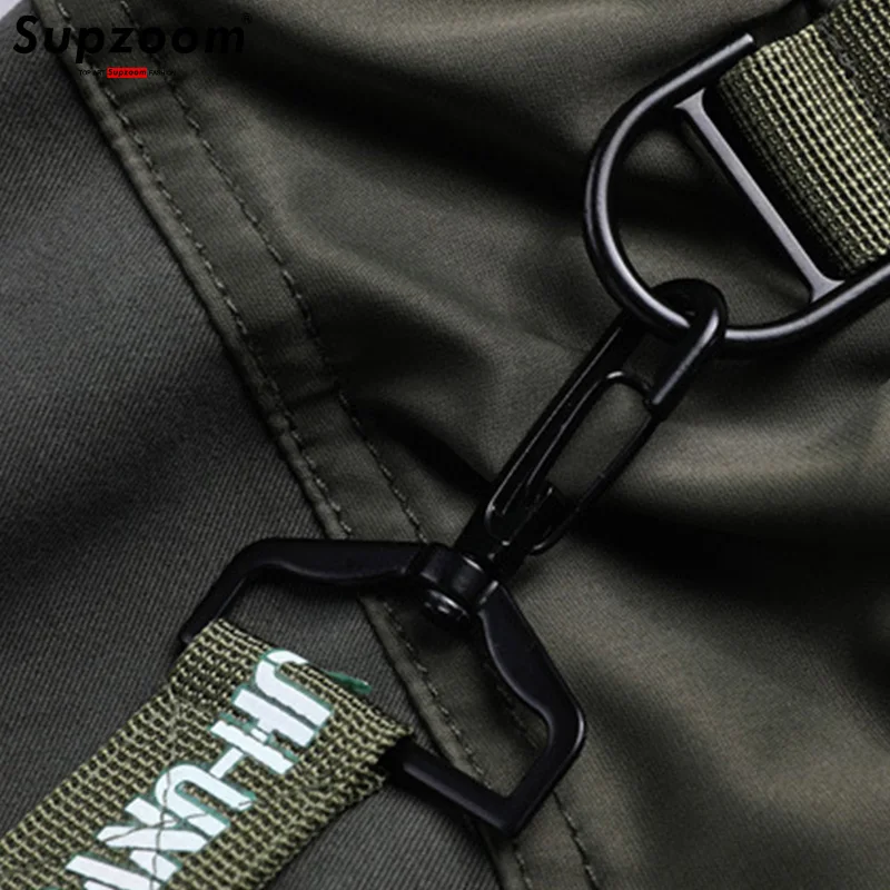 Supzoom 2025, recién llegado, pantalones holgados con cintura elástica y bolsillos de longitud completa, pantalones de ocio con logotipo Popular para hombre, pantalones Cargo de algodón