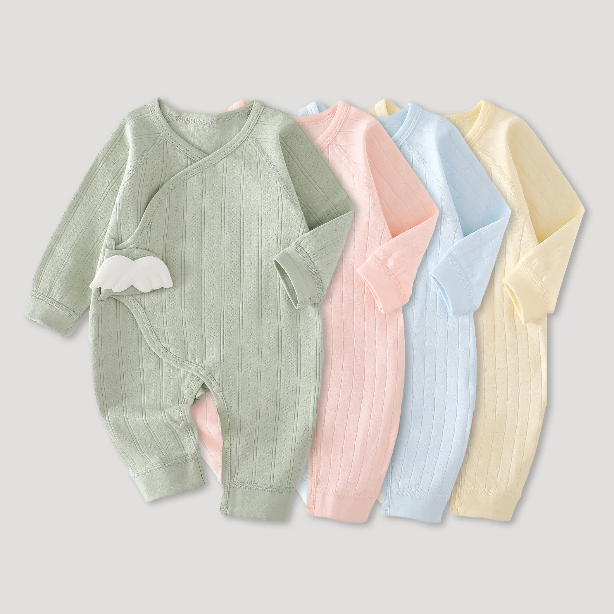 

Spring and Autumn 0-6Months Baby Rompers Newborn Girls&Boys 100%Cotton Clothes Newborn Baby Solid Color Jumpsuit