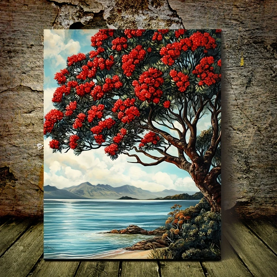 

MINISO картина маслом по номерам наборы Pohutukawa рисунок дерева холст DIY картины по номерам домашний декор