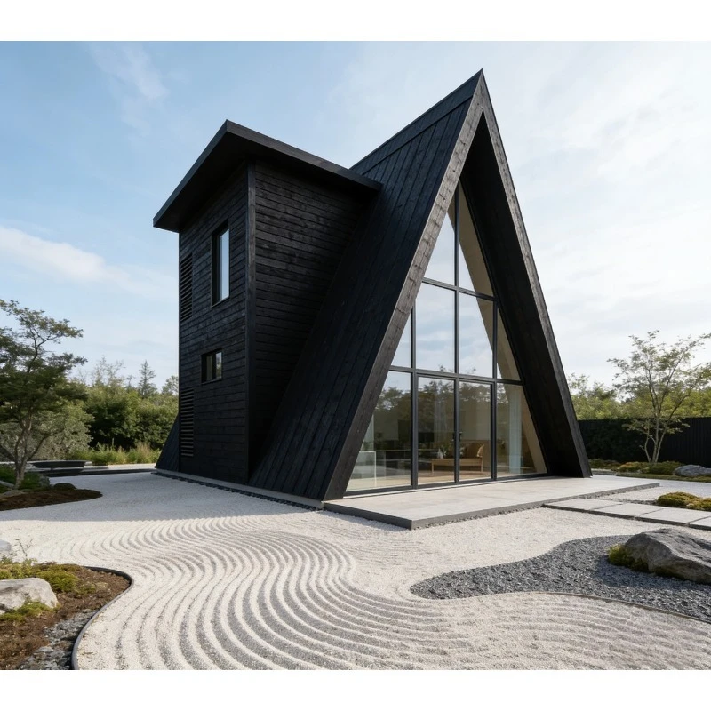 A Frame Cabin Prefabricated Triangular Wooden House 2 Bedroom Tree House Outdoor Living