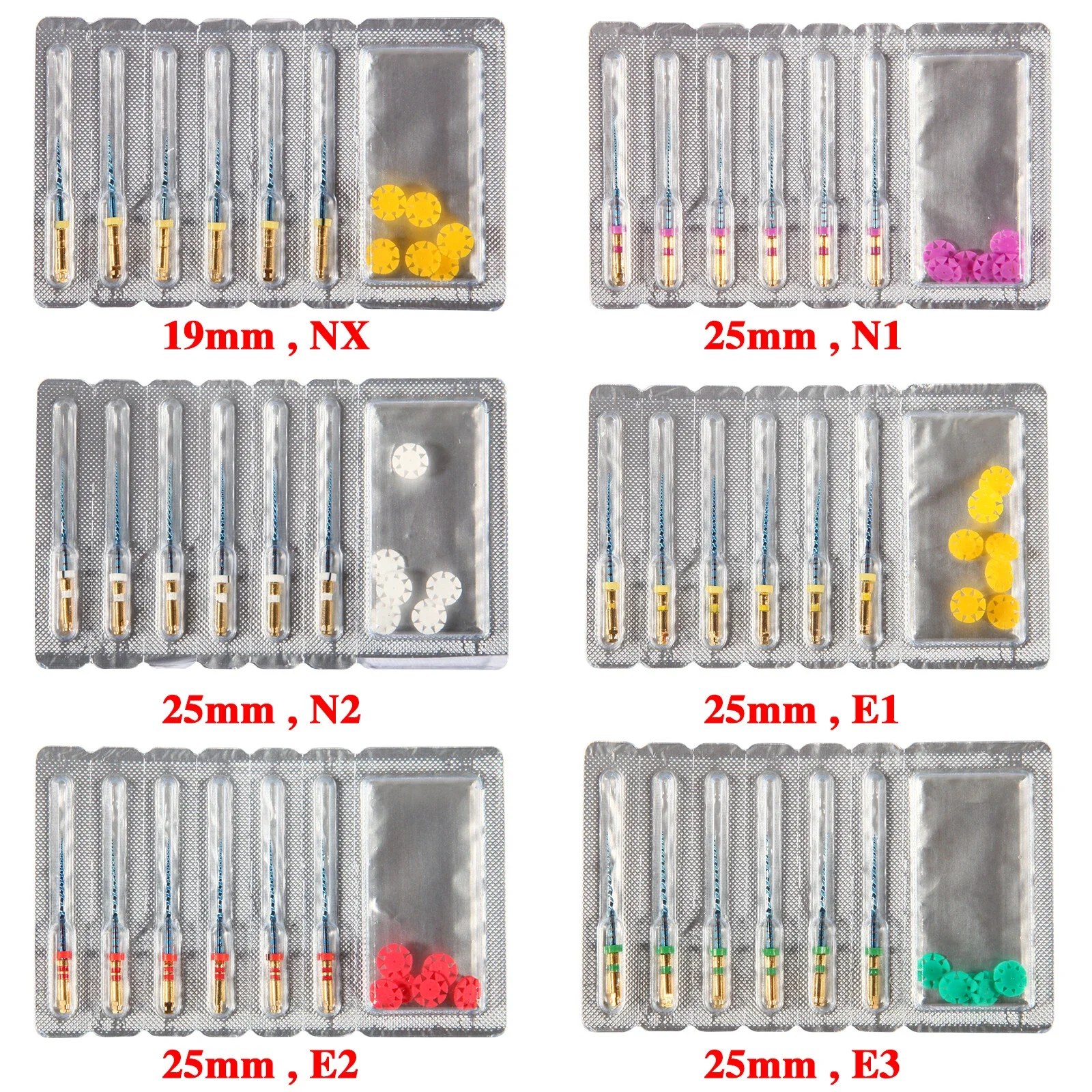 Dental Endodontic Endo Memory Engine Rotary Root Canal NiTi File 25mm files 6PCS/1Pack