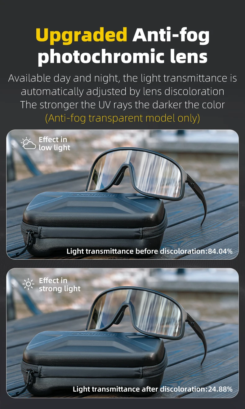 ROCKBROS rad brille leichte polarisierte photochrome brille UV400 sonnenschutz HD-Ansicht großer rahmen MTB fahrrad brille – Detail 5