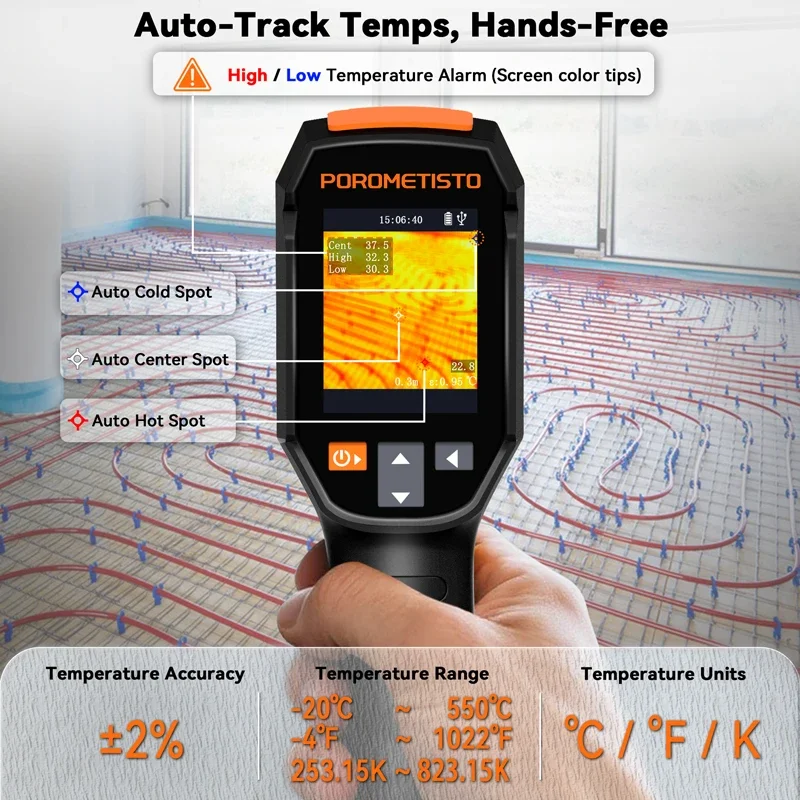 TI01 Handheld Thermal Imager Camera Non-Contact Thermometer 240X240IR Resolution Infrared Camera For Repair PCB, Pipeline Detect