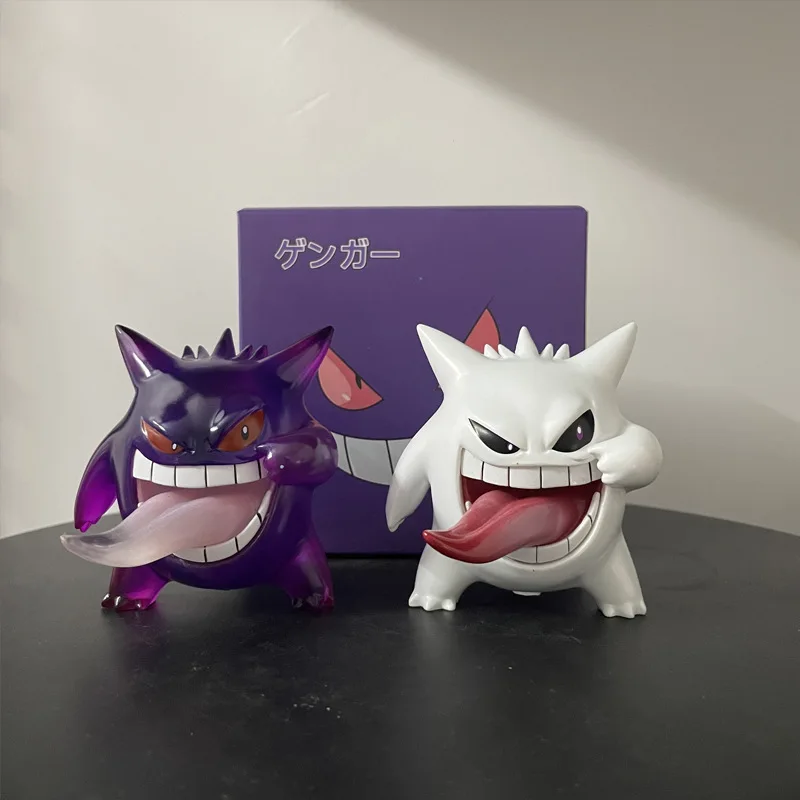 Bandai Pokemon Series Anime Peripheral Figurines Evil Tongues Geng Gui Pets Pokemon Anime Gk Figurines Table Models Ornaments