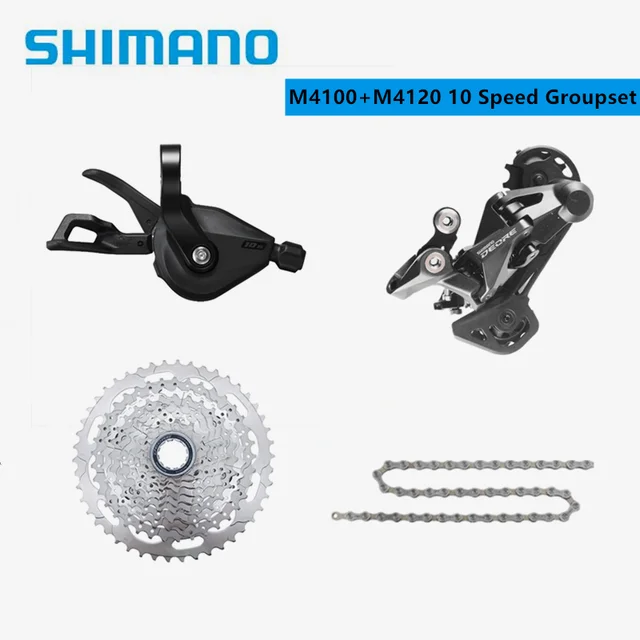 SHIMANO DEORE M4100 M4120 M5120 Shifter 10 prędkości 4 sztuk grupa przerzutka tylna HG500 11-42T/11-46T kaseta HG54 łańcuch