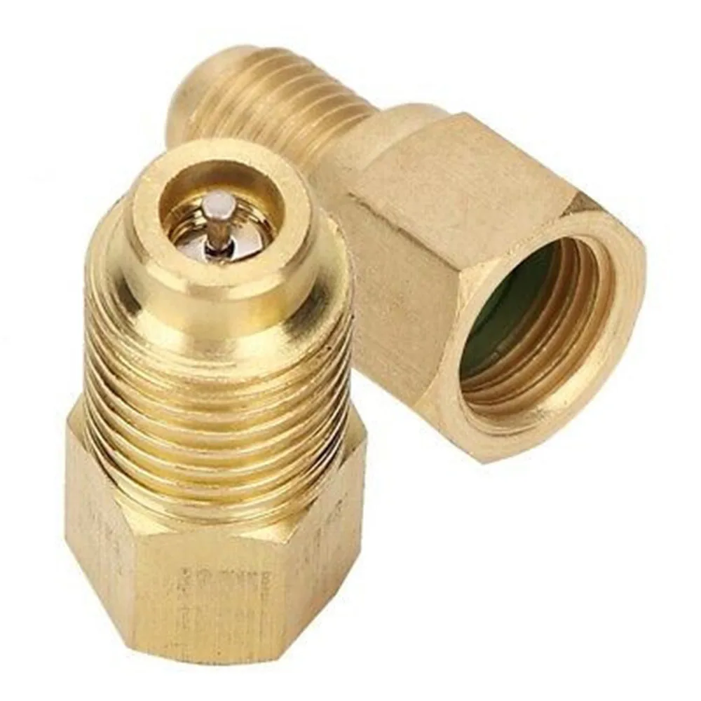 New Practical R1234yf Adapter R134a R22 1/2” ACME LH 1/4” SAE 2 Pcs Charging R12 Removable Repairing Solid Brass