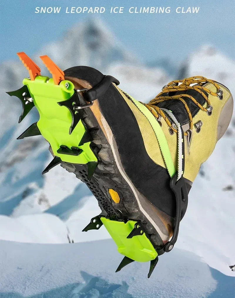 BRS-S5A/S5C 14 Teeth Ice Crampons Manganese Steel Professional Mountaineering Crampons Snow Claws Non slip Snow Shoe Cover