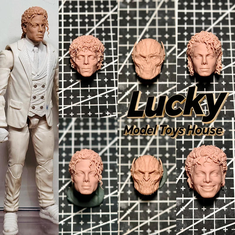 Figura de acción de Michael, el bailarín zombi de la película, escala 1/12, cabeza sin pintar, modelo Flash Zoom blanco, para figuras de 6 pulgadas (ML, Mafex, Mezco) y 7 pulgadas (McFarlane)