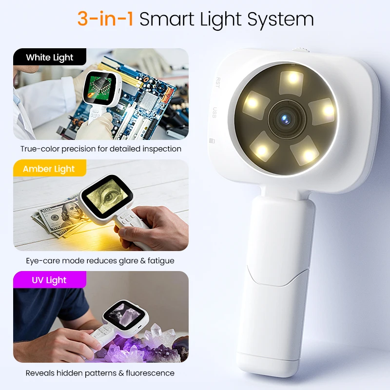 2,8" IPS Digitaler Vergrößerer 1080P HD 20–50X Zoom Einstellbare Brennweite Handmikroskop für Elektronikreparatur & Schmuck – Detail 9