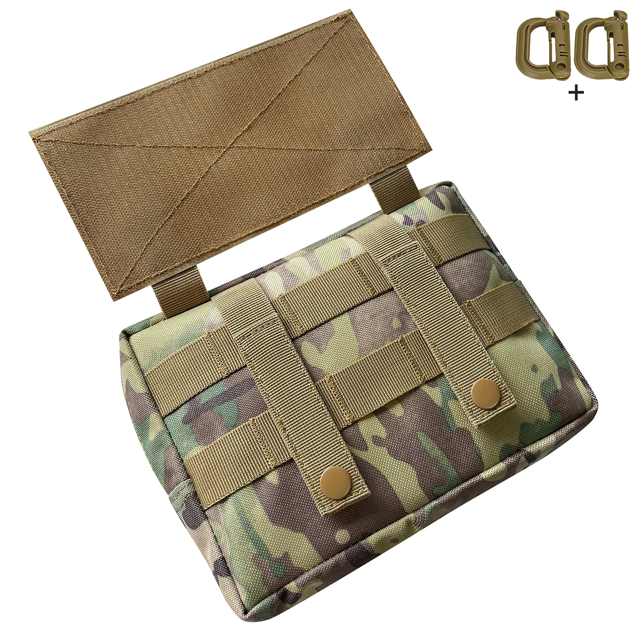Camouflage Utility Pouch Multi‑compartment Organizer Bag for Backpack Vest Attachment Outdoor Storage Waist Accessories Bag