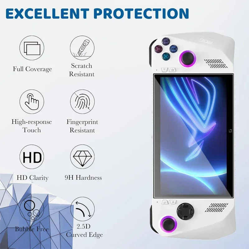 Para consolas ASUS ROG Ally X Protector de pantalla antiarañazos de vidrio templado para accesorios de película protectora de mano ASUS ROG Ally