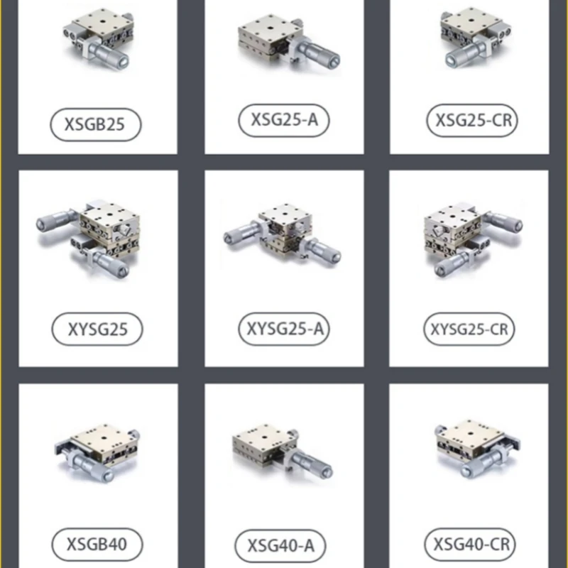 XSG High Precision Stainless Steel Displacement Table XY-axis Displacement Slide