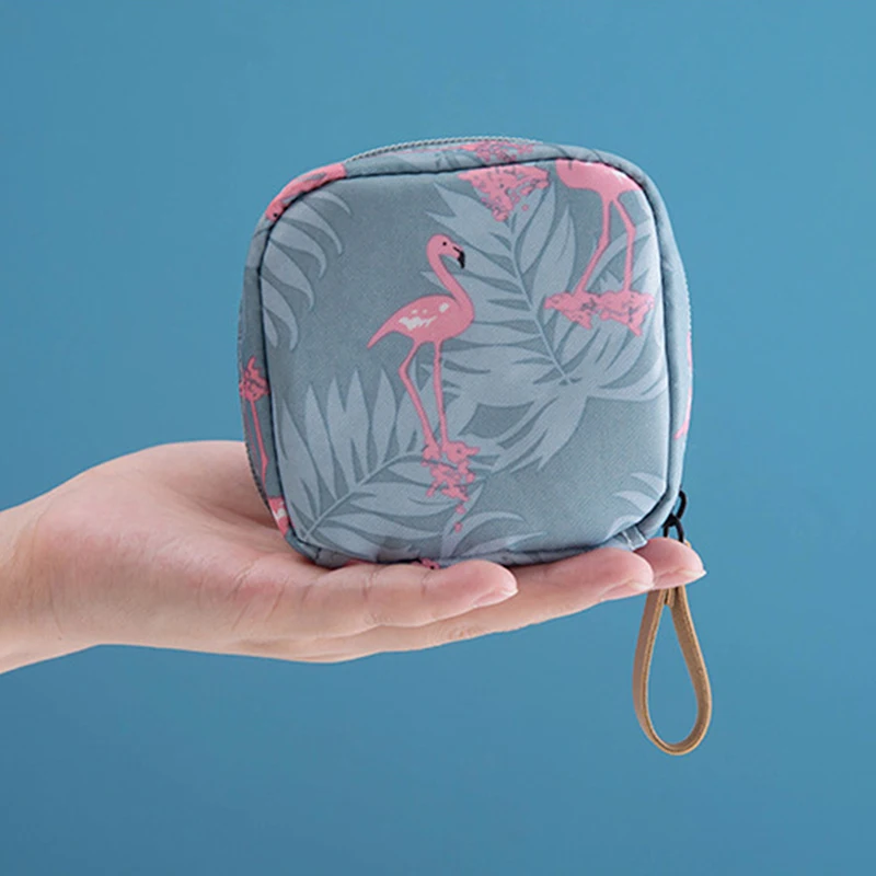 Mini borsa cosmetica Flamingo tinta unita borsa da viaggio per articoli da toeletta borsa per il trucco di bellezza Cactus borsa per cosmetici