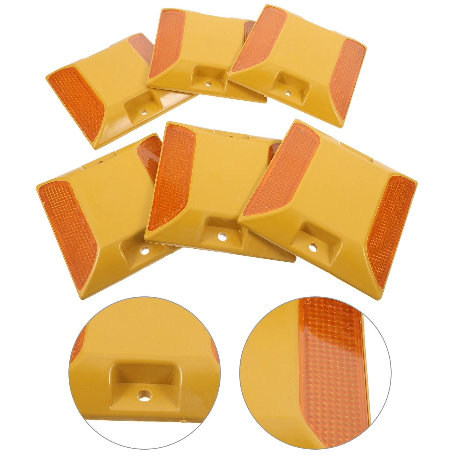 6 Pcs All Aluminum Reflective Road Studs Plastic Driveway Marker Reflectors for Garden