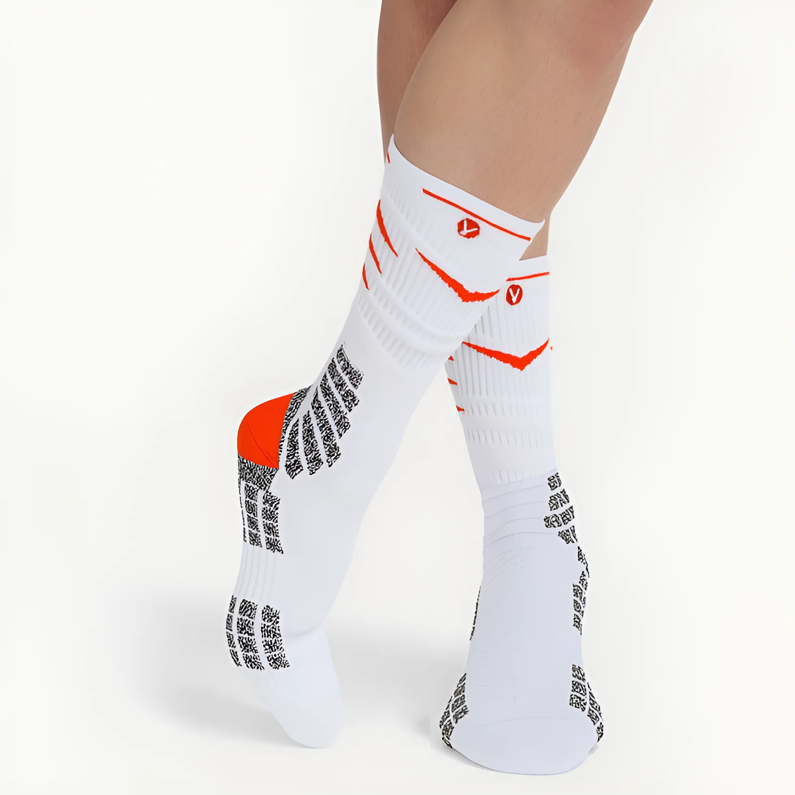 ถุงเท้ากีฬาระบายอากาศ Veidoorn ปี 2025 พร้อมแผ่นรองข้อเท้า ซับแรงกระแทก กันลื่น พื้นผ้าเทอร์รี่คอตตอน สำหรับวิ่ง บาสเก็ตบอล และออกกำลังกาย