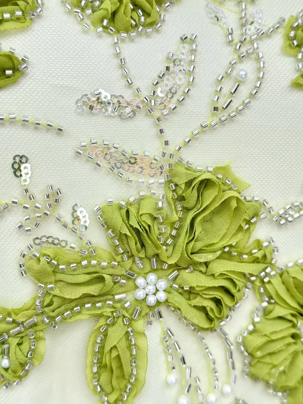 2025 Ultimo Nuovo High-end di Lusso Francese Ricamo Tessuto di Pizzo Africano Nigeriano Paillettes Tulle Tessuto di Pizzo Abiti da Sposa SZ1653