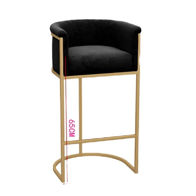 

Modern Gold Metal Bar Stool 65/75cm Height Velvet High Chair For Club Tables For Hotels Dining And Malls Low MOQ