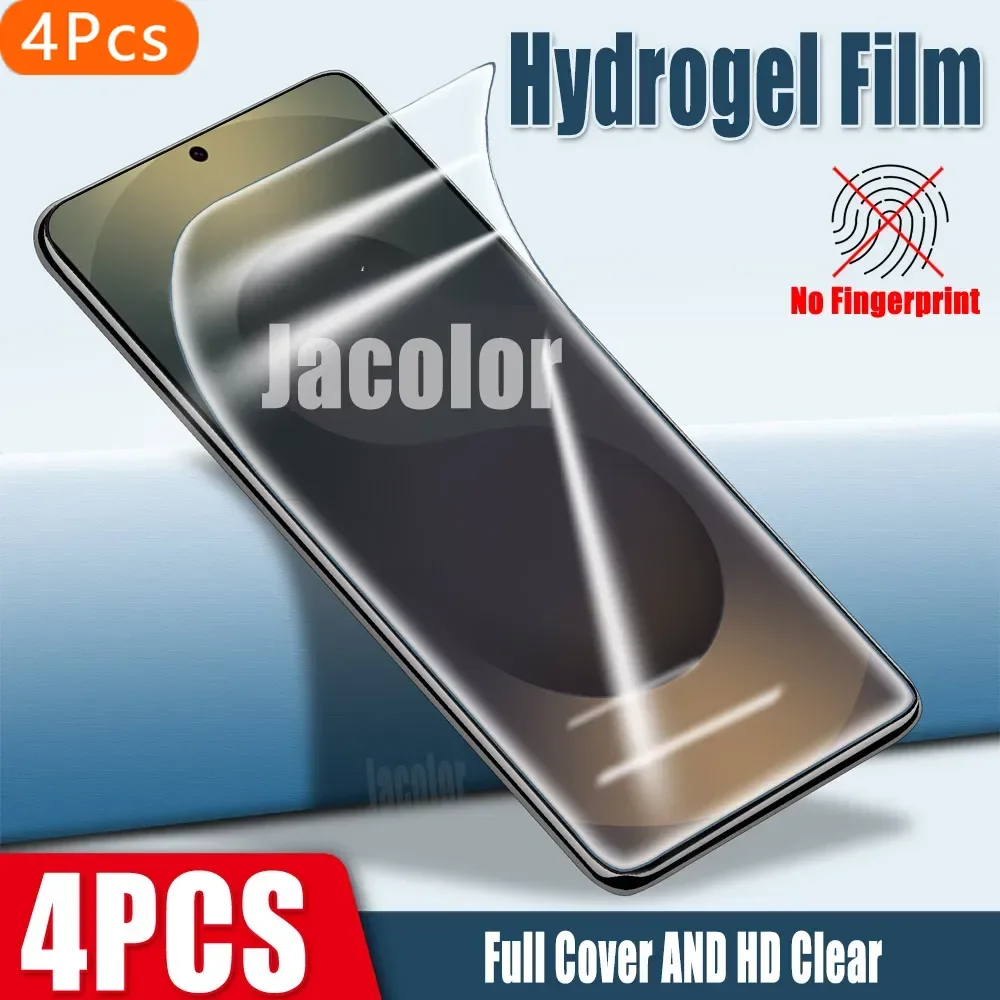 

4PCS Screen Gel Protector For Samsung Galaxy S25 S25+ S24 Ultra S24+ S23 Fe S23+ Safety Hydrogel Film S25Plus Not Tempered Glass