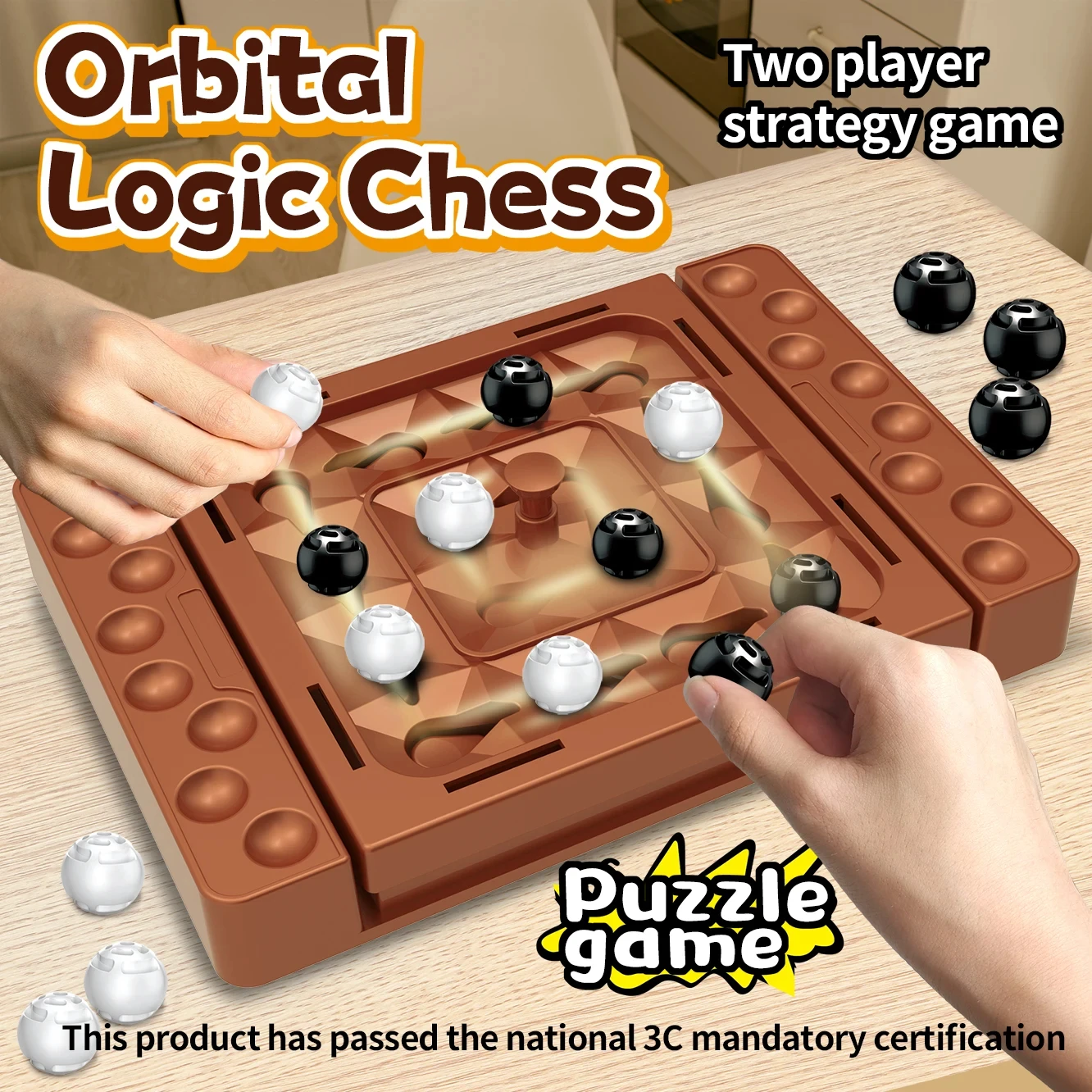 Board Game Flip 7 - Montessori Flip Chess Othello Black White