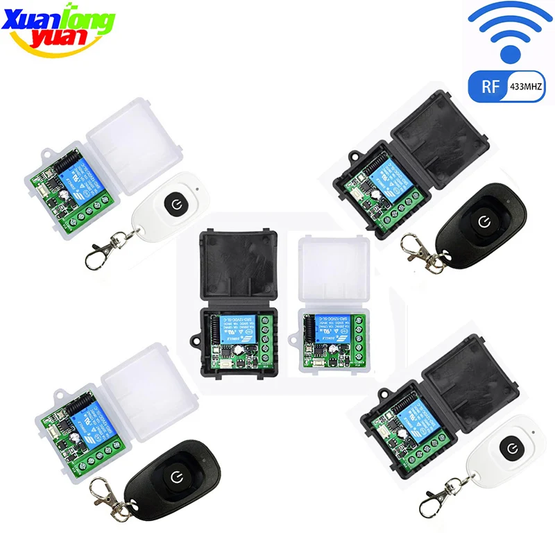 Hot 433mhz Rf Transmitter And Receiver Module DC12V 1CH 1Channel 10A Relay Remote Control Switch Wireless Switch Remote Control