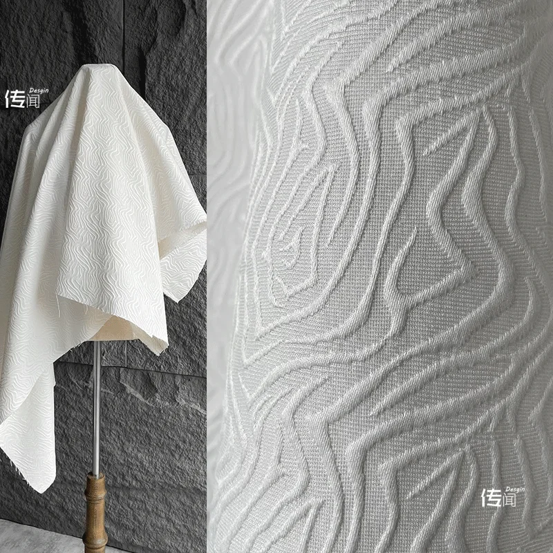 

Белоснежная жаккардовая ткань, дизайнерская одежда, модификация ткани для платьев, шапок, одежда своими руками, ткань для шитья на метр