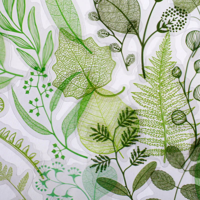 Card Lover 20 Pcs [Leaf Veins series] Leaf Themed Handmade Account DIY Material Decoration Sticker PET Material Scrapbook Kit