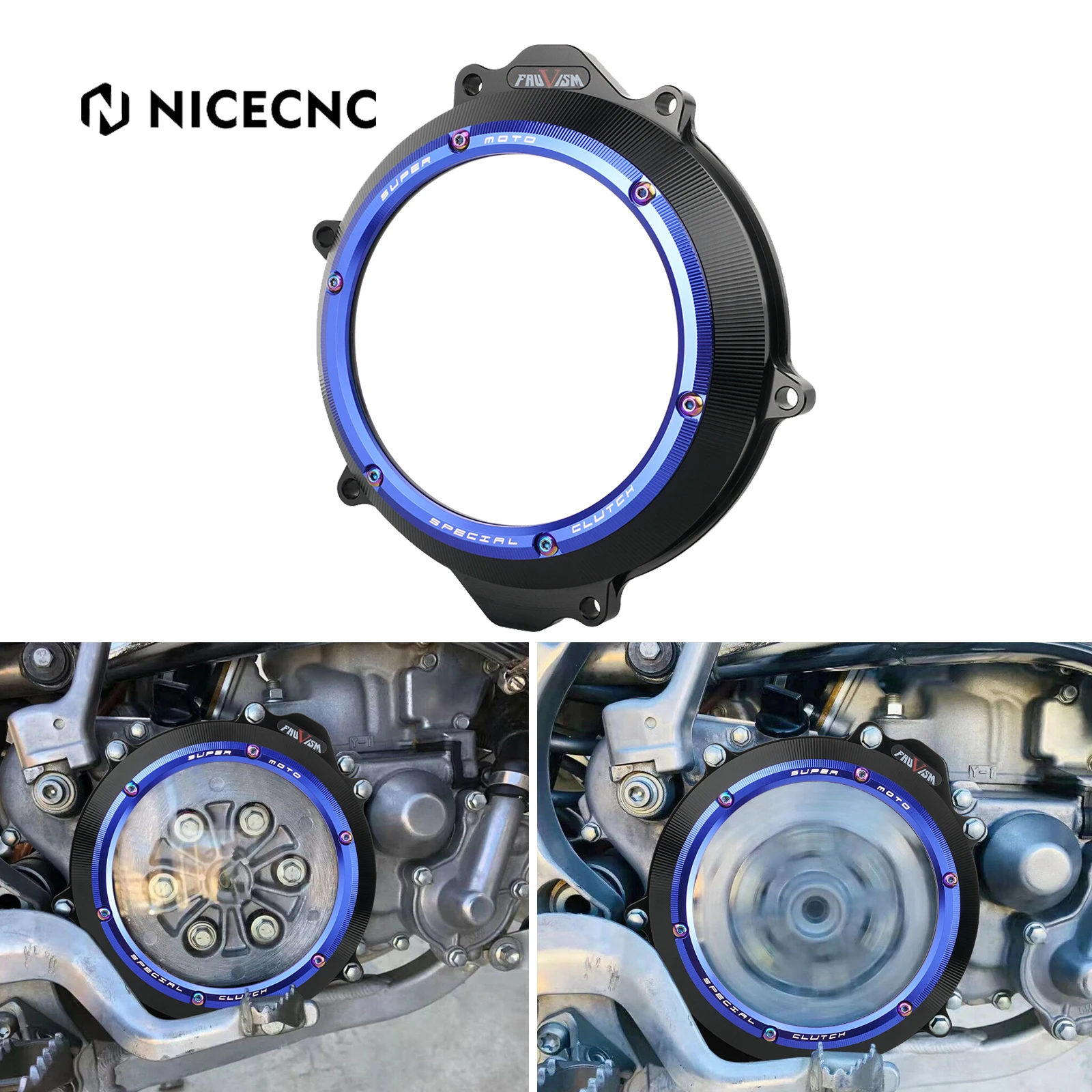 

NiceCNC For Yamaha YZ250 1999-2020 YZ250X 2016-2020 2019 YZ 250 250X Transparent Clutch Cover Guard Clear Protector Aluminum