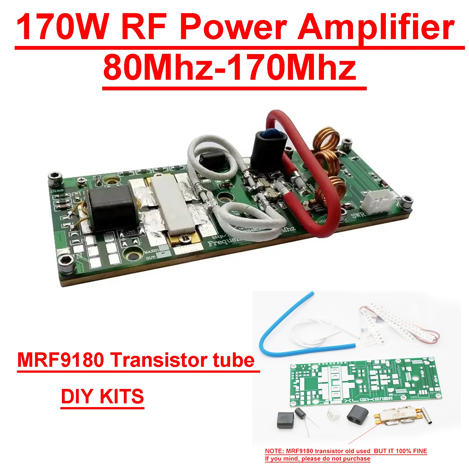 

170W FM VHF RF Power Amplifier Board 80-170Mhz RF AMP KITS W MRF9180 tube For Radio Broadcast Walkie Talkie FM Transmitter