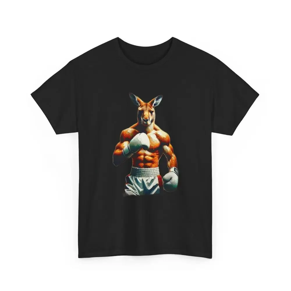 Unisex Adult T Shirt Kangaroo Boxer Strength Intensity Funny Animal Boxing Tee  High Quality 100%Cotton Short Sleeve