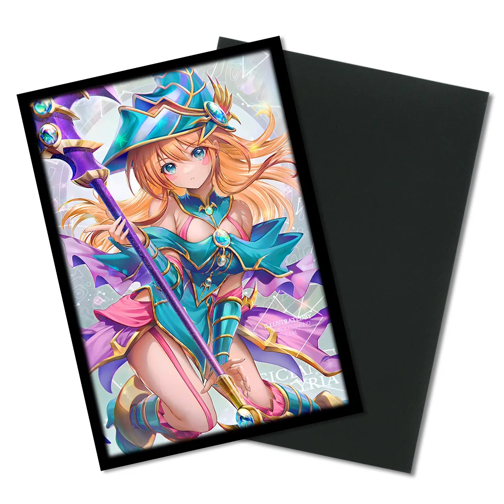 Fundas para tarjetas de Anime Flash, 50 Uds., 63x90mm, Protector para tarjetas comerciales, Compatible con YGO/Kpok/tarjeta deportiva, regalo de Navidad