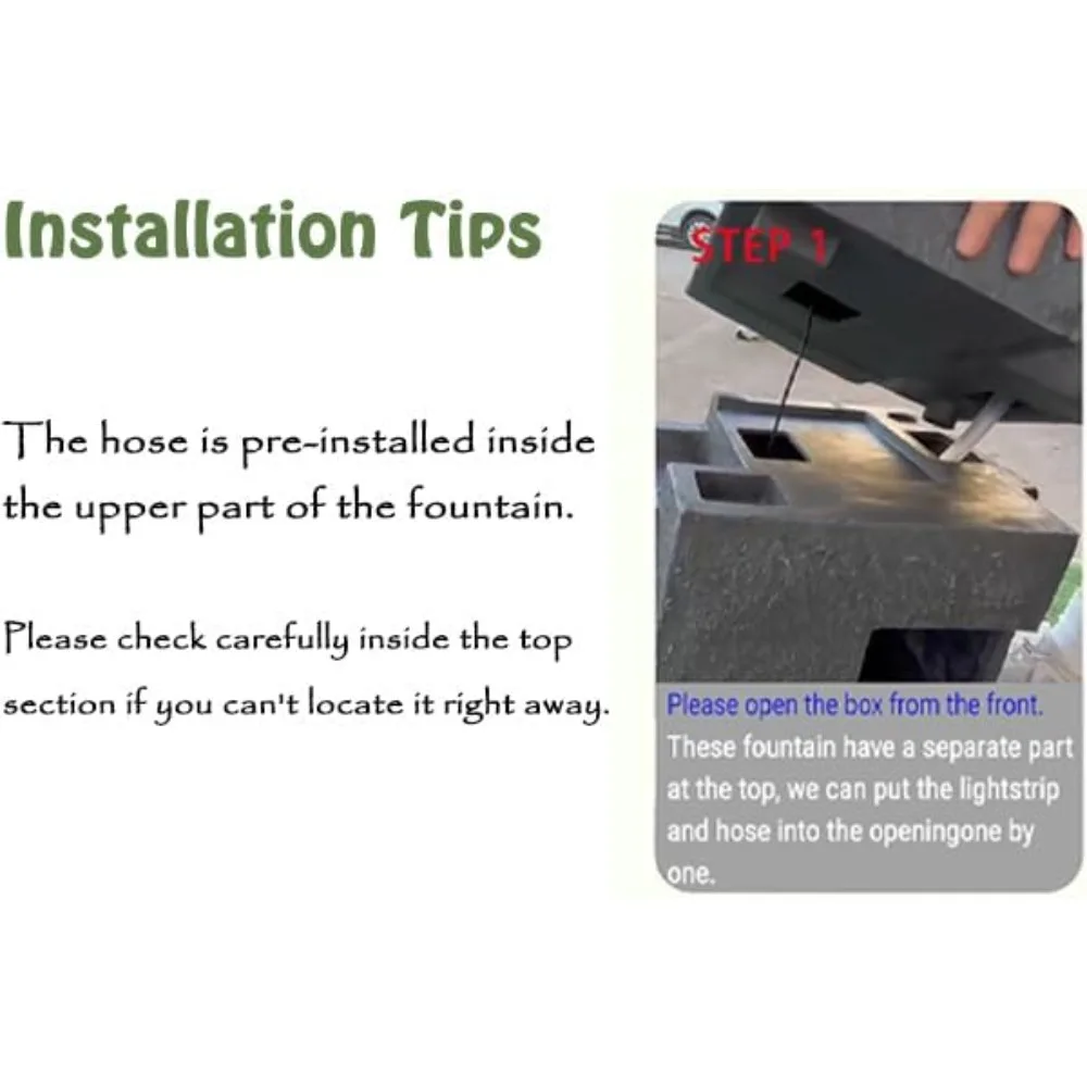 نافورة الماء في الهواء الطلق حديقة شلال قائم بذاته تتالي نوافير متدرجة ميزة المياه مع أضواء LED للفناء الخلفي #6