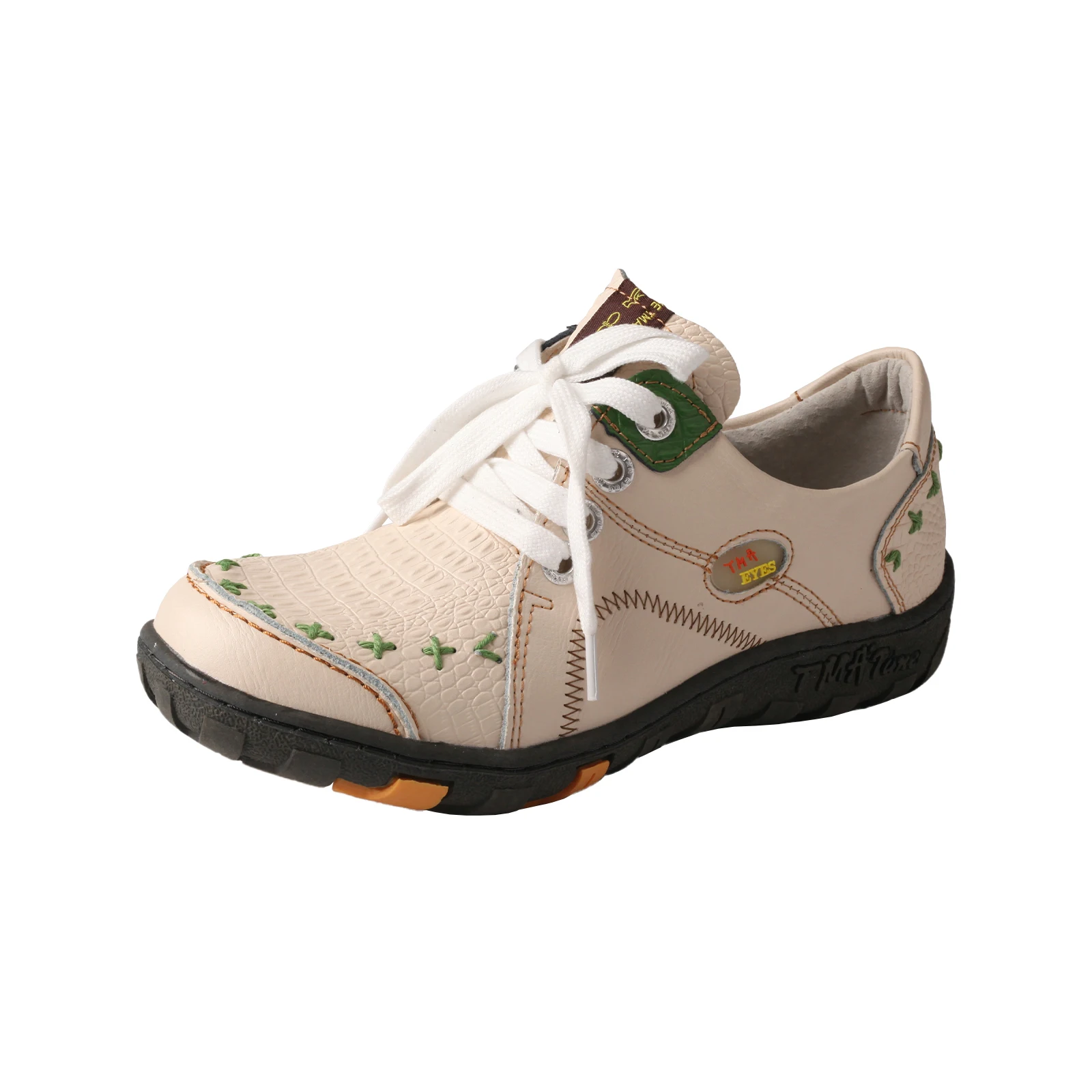 TMA EYES Mehrfarbige, niedliche und vielseitige, farblich kontrastierende, handgenähte flache Schuhe, leichte Freizeitschuhe für Damen – Detail 2