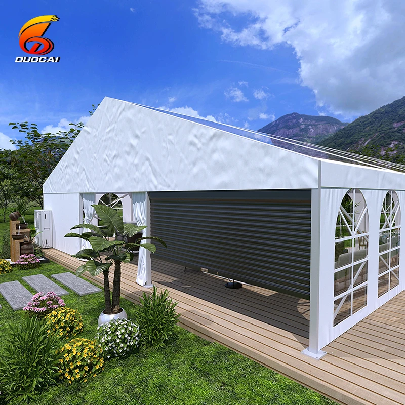 Marquee Tents Transparent Aluminum Roof Luxury Wedding Event Party PVC Hot-dip Galvanized Aluminum Glass Frame Tent