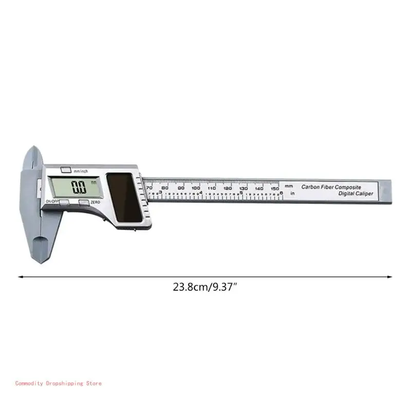 Calibro a corsoio solare 0-150 mm Strumento misurazione della profondità del calibro digitale LCD