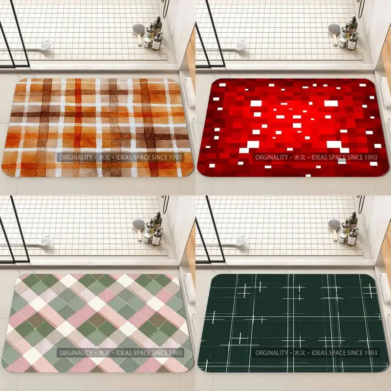 

Акварельный клетчатый коврик, украшение для гостиной, домашний диван, нескользящий ковер, кабинет, спальня, татами, детский мягкий напольный коврик