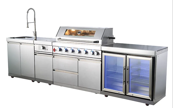 FOODLINE Stainless Outdoor Kitchen Drop In Cooler Cabinet Module For Backyard Barbecue Island