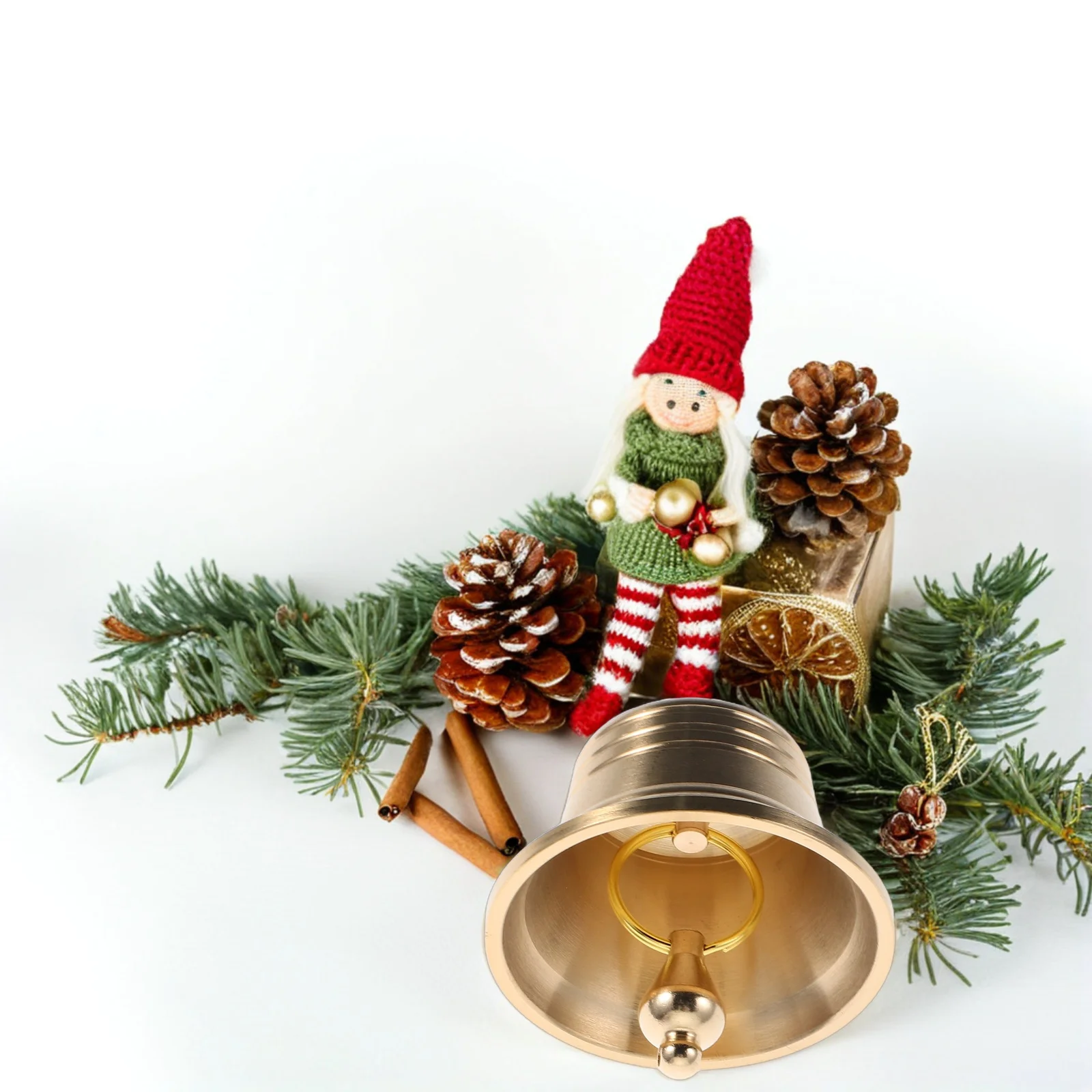 النحاس شنقا جرس قلادة خمر الحرف الرجعية جرس الذهبي زخرفة معدنية قلادة نحاسية طوق بكلاب DIY بها بنفسك ديكورات منزلية لحفل الزفاف #3