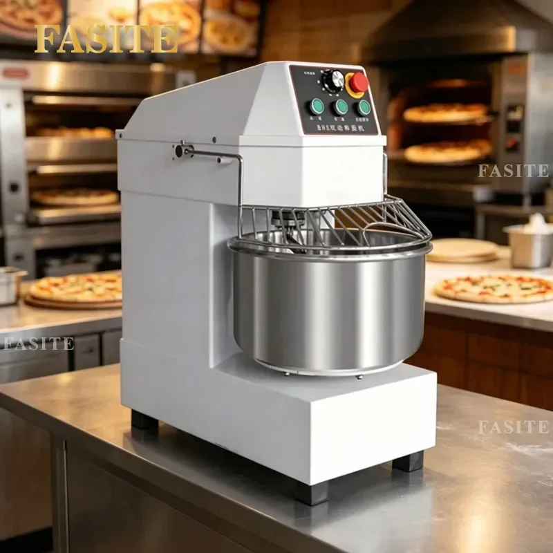 For Commercial 20L Double Action Double Speed Dough Mixer Pizza Flour Mixer Baking Dough Automatic Spiral Kneader Heavy Duty