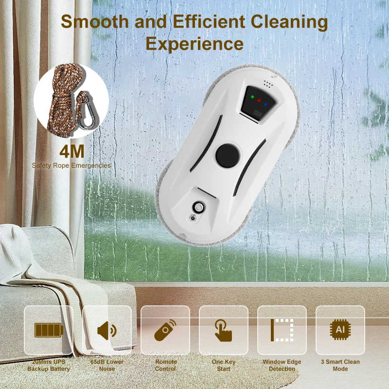 Robotic window cleaner/vacuum cleaner, intelligent household appliance, automatic cleaning device for glass windows