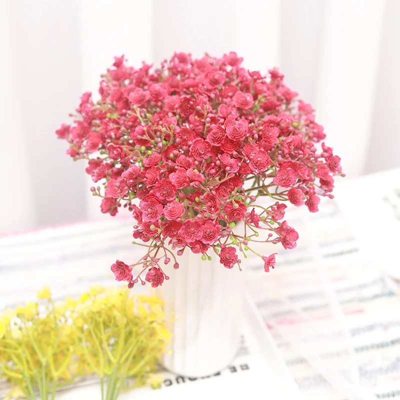 6PCS Kunststoff Baby Atem Künstliche Blumen Hübsche Gypsophila Hochzeit Weihnachten Anordnung Hause Tisch Dekoration Gefälschte Pflanzen – Detail 2