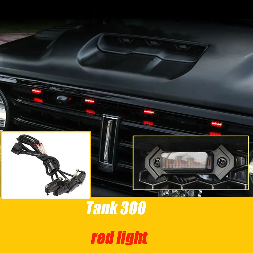 For GWM Great Wall Tank 300 Car Front Grille Lights Daytime Eagle Eye Lamp Running Raptor Style Driving Light Car Accessories