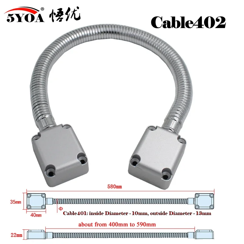 5YOA Door Loop Exposed Mounting Protection Sleeve Access Control Cable Stainless Steel Hidden Wire Line Protect Armored Tube