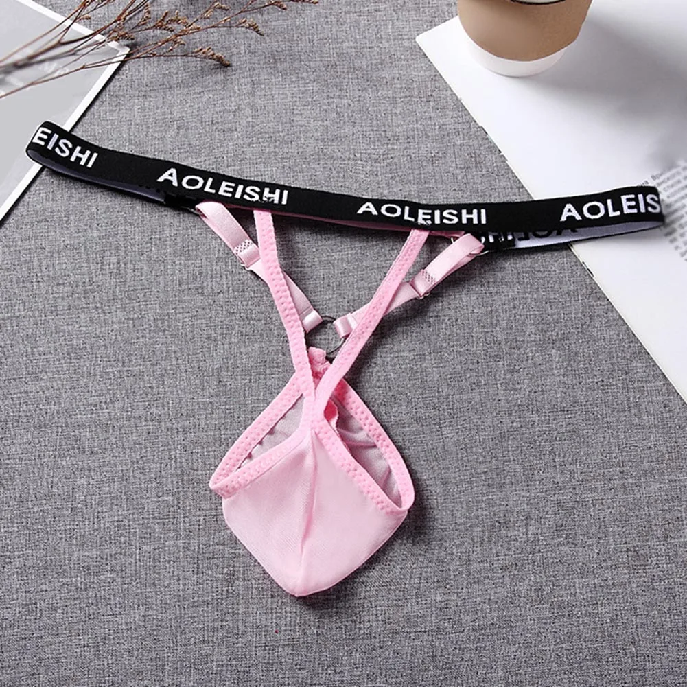 Sexy Lingerie Mens Ultra-Thin G-Strings Low Waist Underpants Erotic Underwear Male Gay Sissy Pouch Thongs Quick Dry Knickers