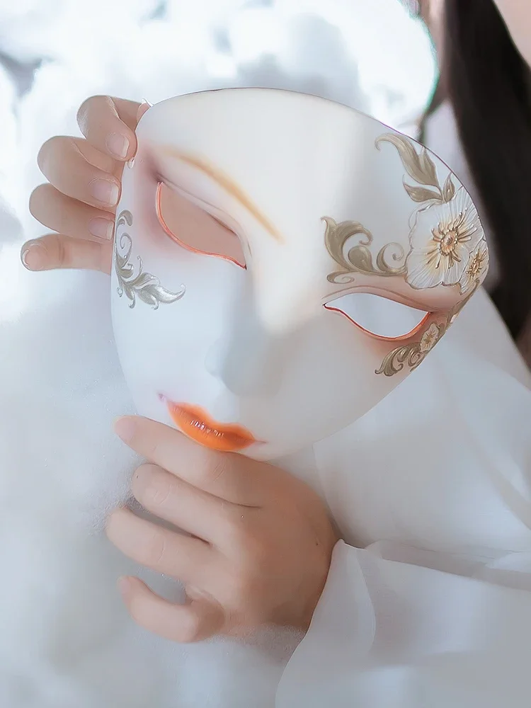 Ancient mask full face beautiful woman Yu Meiren two-dimensional cos Hanfu accessories beautiful fake mask