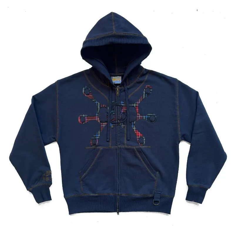 

Vintage winter new jacket Personality design Embroidery stitching men zipper hoodie Harajuku street fashion oversized sweatshirt