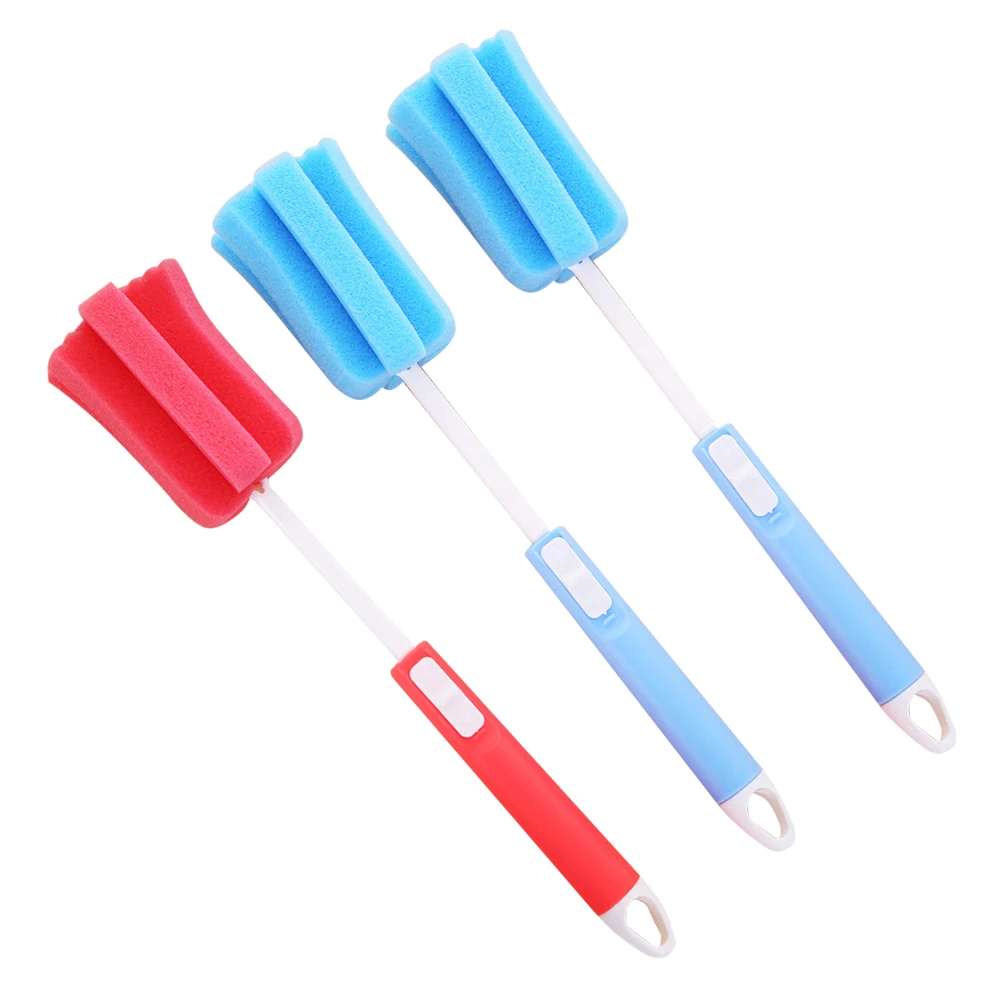 

3pcs Sponge Bottle Brush Long H Washing Cup Cleaning Tool for Baby Feeding Bottle Water Cup Household Durable
