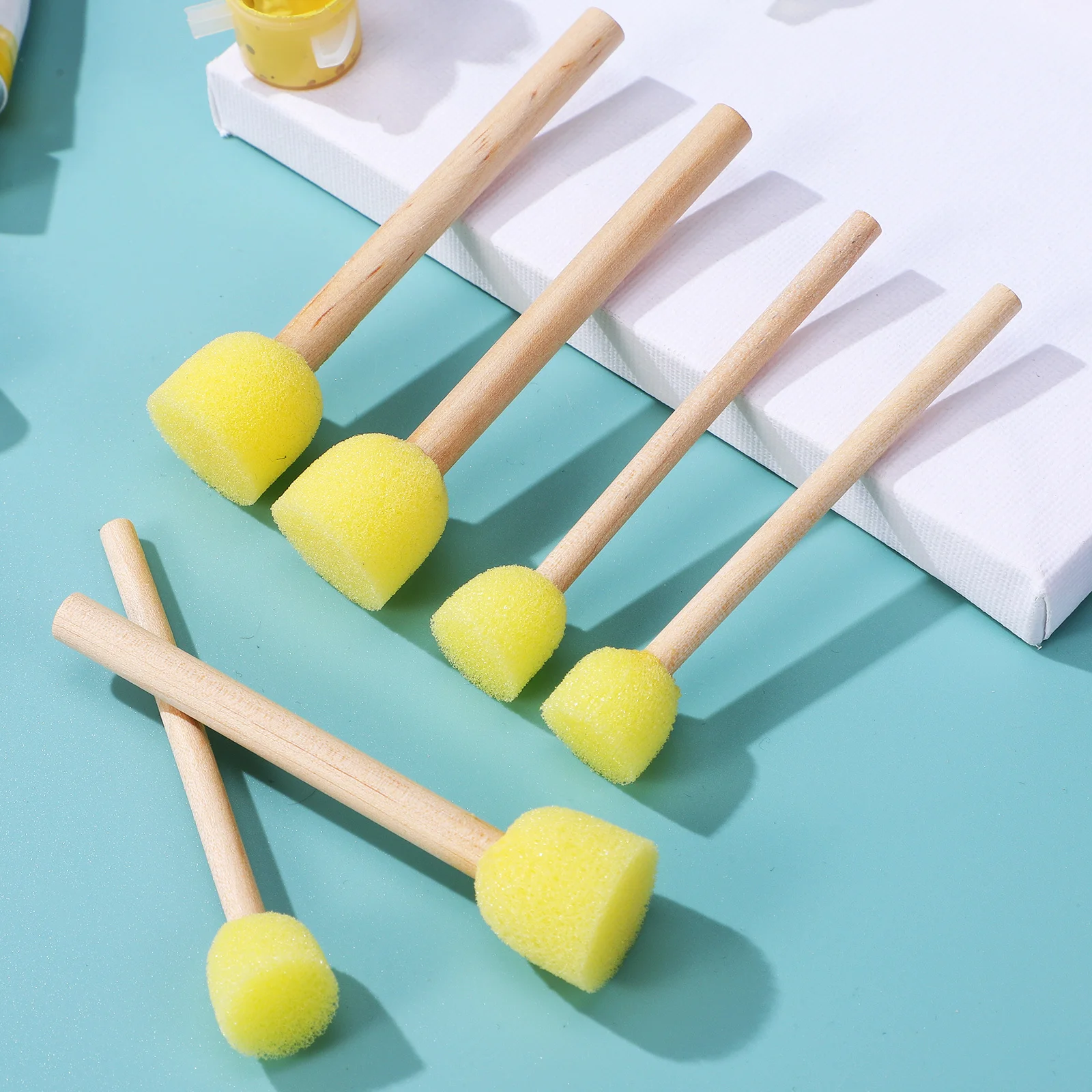 

20 pcs Foam Paint Sponge Brush Set Fine Smooth For Kids Diy Painting Durable Painting Sponge Tools Art Supplies Crafters