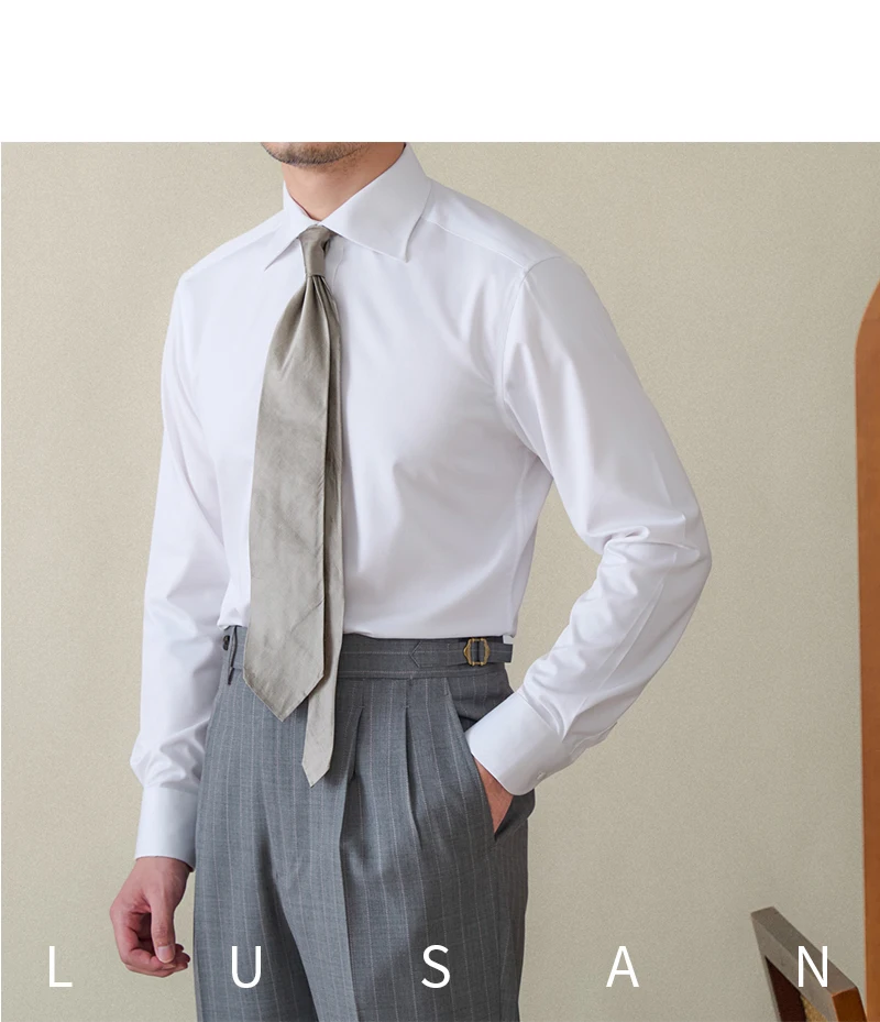 Herr. Deer San Gentry Langärmliges, bügelfreies Hemd mit italienischem Windsor-Kragen. Hautfreundliches, dreifaches, schmal geschnittenes Business-Hemd – Detail 32