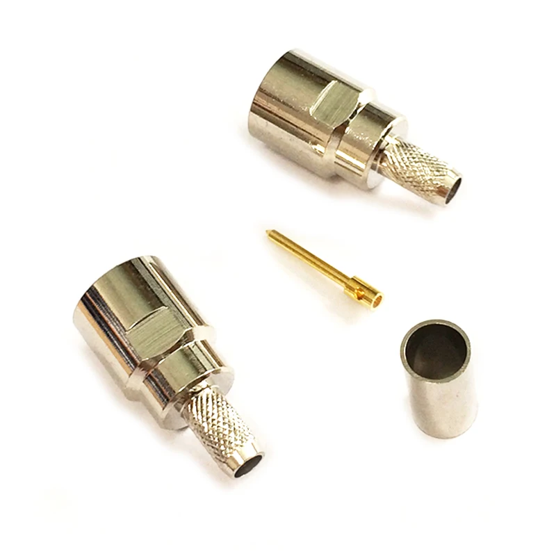 1PC FME  Male Plug  RF Coax Connector  Crimp  RG58 RG142 RG400 LMR195 Cable  Straight   Nickelplated  NEW Wholesale